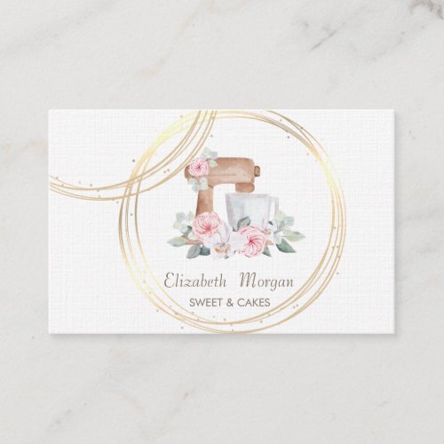 Elegant Professional Gold Circles Cake Mixer Business Card