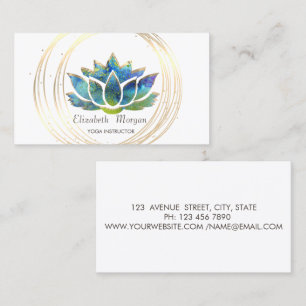 Elegant Professional,Gold Circles Lotus  Business Card