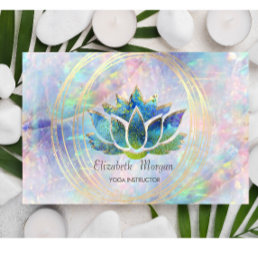Elegant Professional,Gold Circles Lotus Opal  Business Card