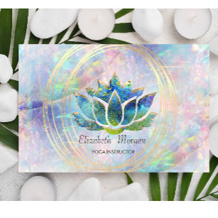 Elegant Professional,Gold Circles Lotus Opal  Business Card