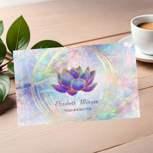 Elegant Professional,Gold Circles Lotus Opal Business Card