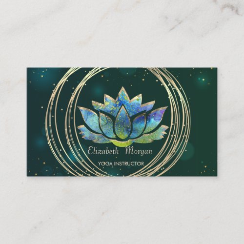 Elegant Professional,Gold Circles Stars Green