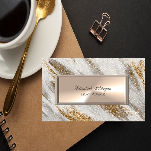 Elegant Professional Gold Glitter Touch Business Card