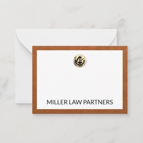 Elegant Professional Gold Logo Emblem Note Card