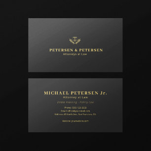 Elegant professional gold logo law firm lawyer business card