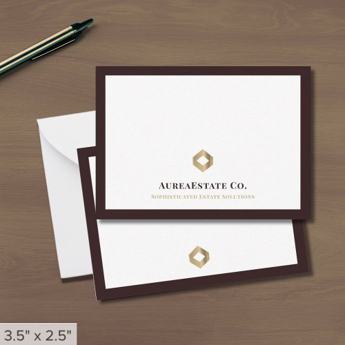 Elegant Professional Gold Logo Note Card