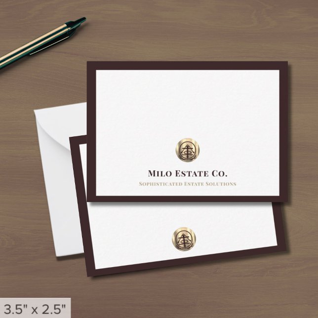 Elegant Professional Gold Logo Note Card (Creator Uploaded)