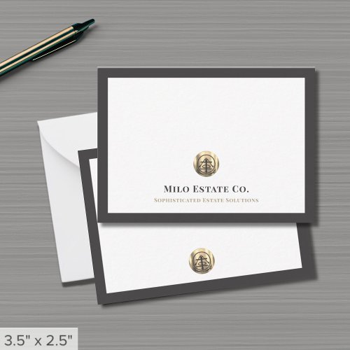 Elegant Professional Gold Logo Note Card