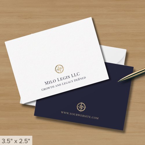 Elegant Professional Gold Logo  Note Card - Product | North Red Vine