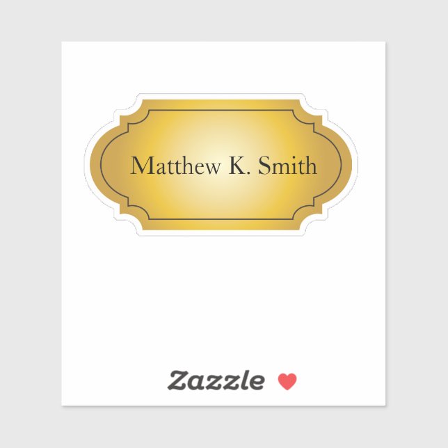 Elegant Professional Gold Name Sticker (Sheet)