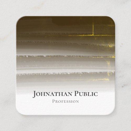 Elegant Professional Gold Watercolor Abstract Square Business Card