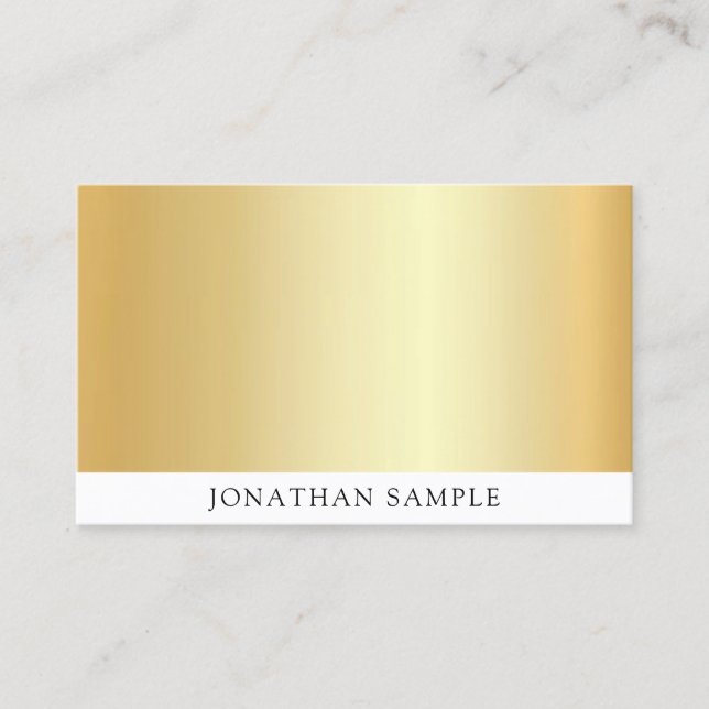 Elegant Professional Gold White Modern Template Business Card (Front)