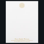 Elegant Professional Golden Flower of Life  Letterhead<br><div class="desc">Elegant and professional letterhead in a gold and white palette, with name, contacts and address at the bottom and a golden flower of life on the top. Ideally designed to match my Golden Flower of Life collection, this article is easy to personalize with its templates. Feel free to contact me...</div>