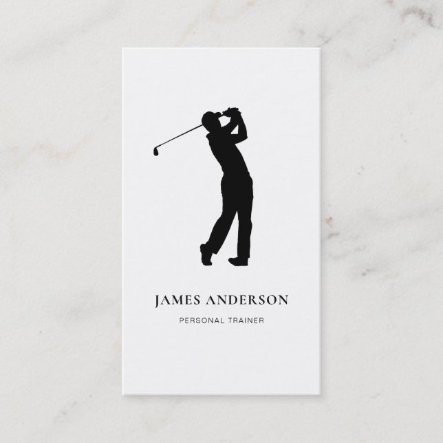 Elegant professional Golf instructor coach Business Card (Front)