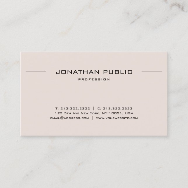 Elegant Professional Gothic Text Minimalist Plain Business Card (Front)