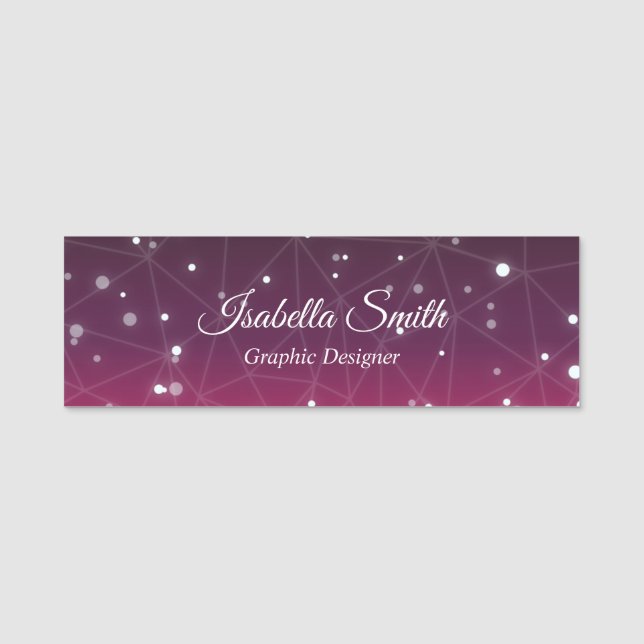 Elegant Professional Graphic Designer Name Tag (Front)