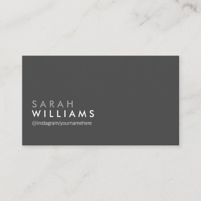 Elegant  Professional Gray Business Card (Front)