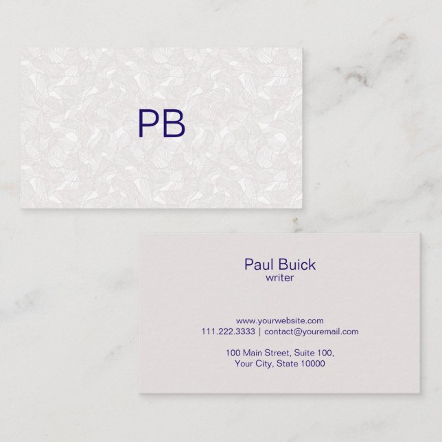 Elegant Professional Gray Pattern Bussines Card (Front/Back)