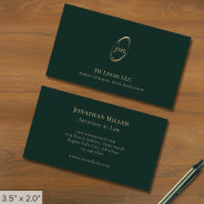 Elegant Professional Green Gold Lawyer Business Card at Zazzle