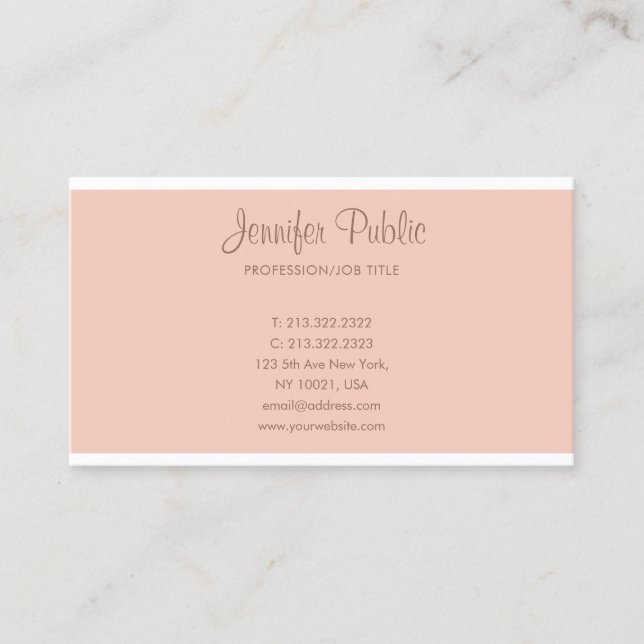 Elegant Professional Handwritten Script Pretty Business Card (Front)