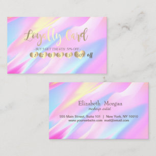 Elegant Professional Hearts Colorful Holographic Loyalty Card