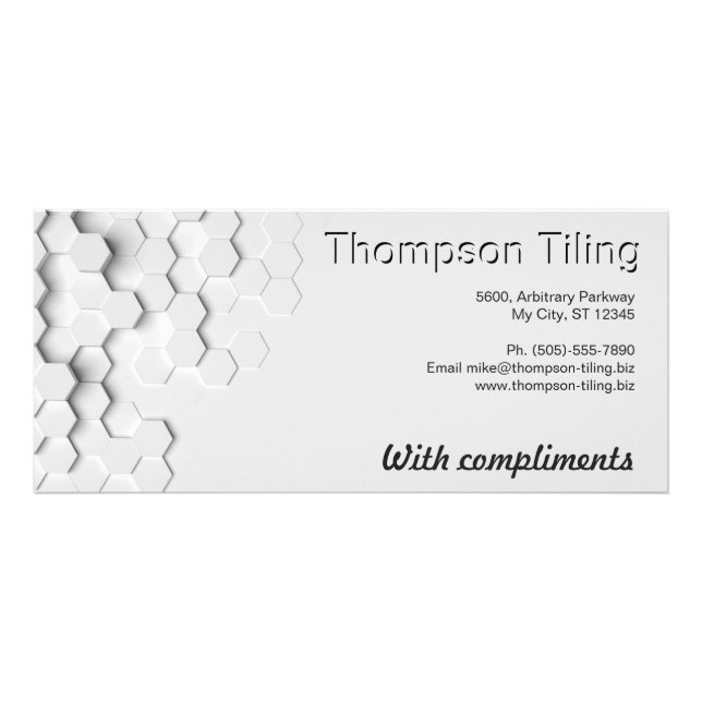 Elegant Professional Hexagon Tile Pattern Modern Rack Card (Front)