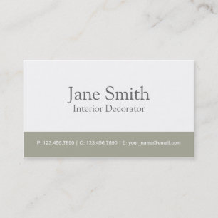Elegant Professional Interior Design Decorator Business Card