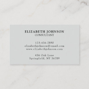 Elegant Professional Light Gray Company Logo Business Card