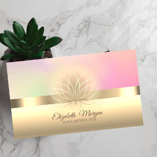 Elegant  Professional Lotus Flower Yoga Instructor Business Card