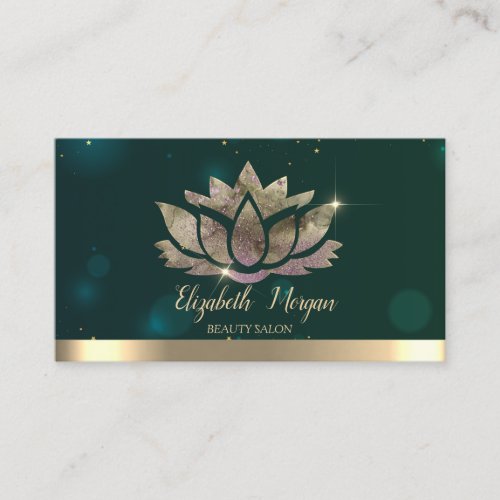 Elegant Professional Lotus Green Business Card