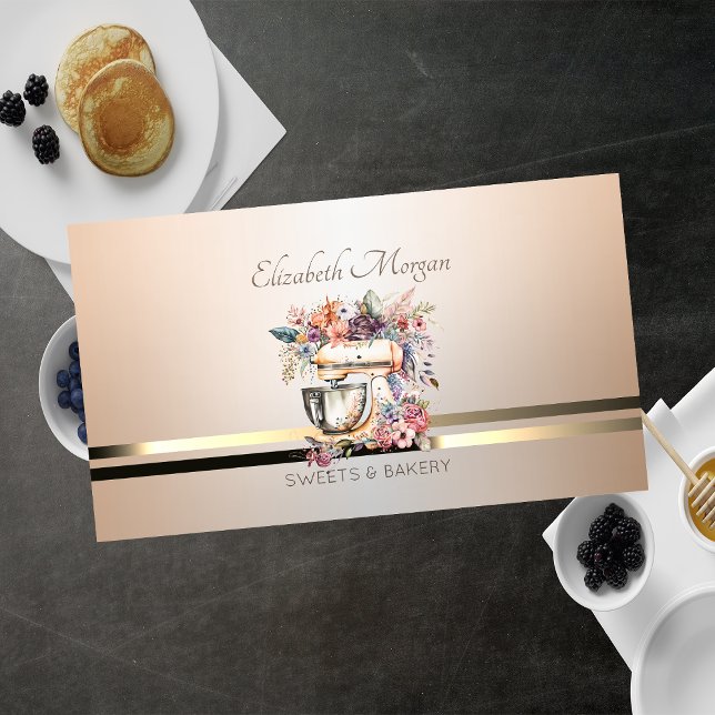 Elegant Professional Luminouse Floral Mixer Business Card (Creator Uploaded)