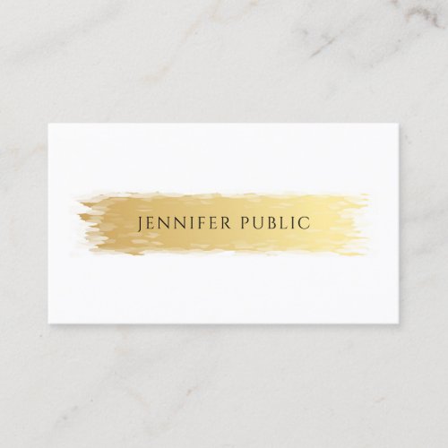 Elegant Professional Luxurious Template Gold White Business Card