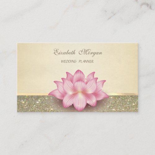 Elegant Professional Luxury Glitter Lotus Business Card