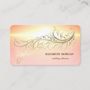 Elegant Professional Luxury Gold Feather Business Card