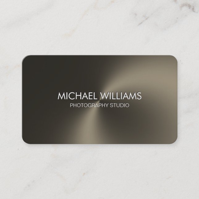 Elegant professional metal white shining black business card (Front)