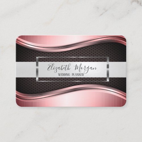 Elegant Professional Metallic Silver Black Frame Business Card