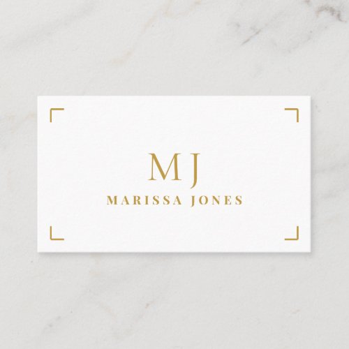 Elegant Professional Minimalist Gold Monogram  Business Card