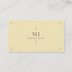 Elegant Professional Minimalist Monogram Straw Business Card