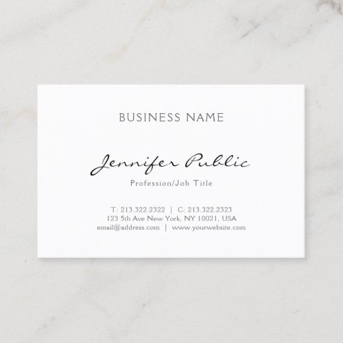 Elegant Professional Minimalist Simple Plain Business Card