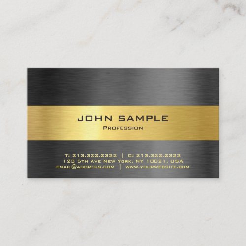 Elegant Professional Modern Black and Gold Matte Business Card