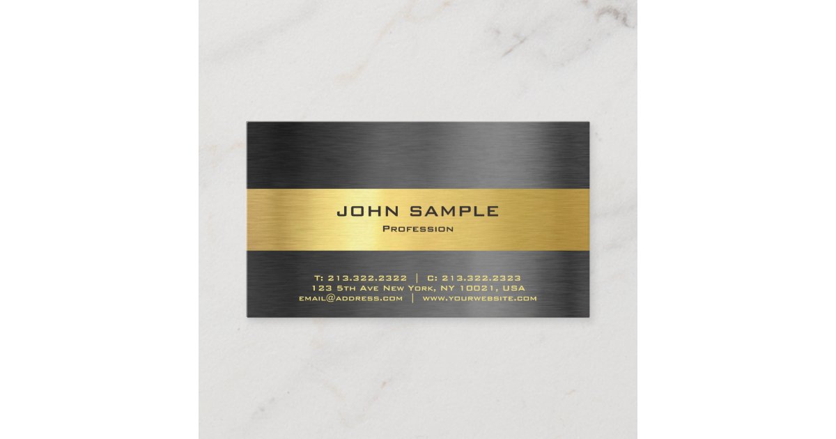 Elegant Professional Modern Black and Gold Matte Business Card | Zazzle