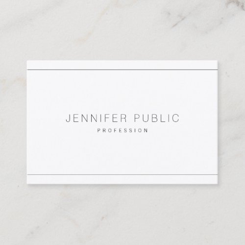 Elegant Professional Modern Chic Simple Plain Luxe Business Card