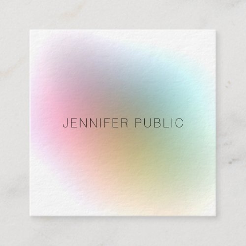 Elegant Professional Modern Colorful Template Luxe Square Business Card