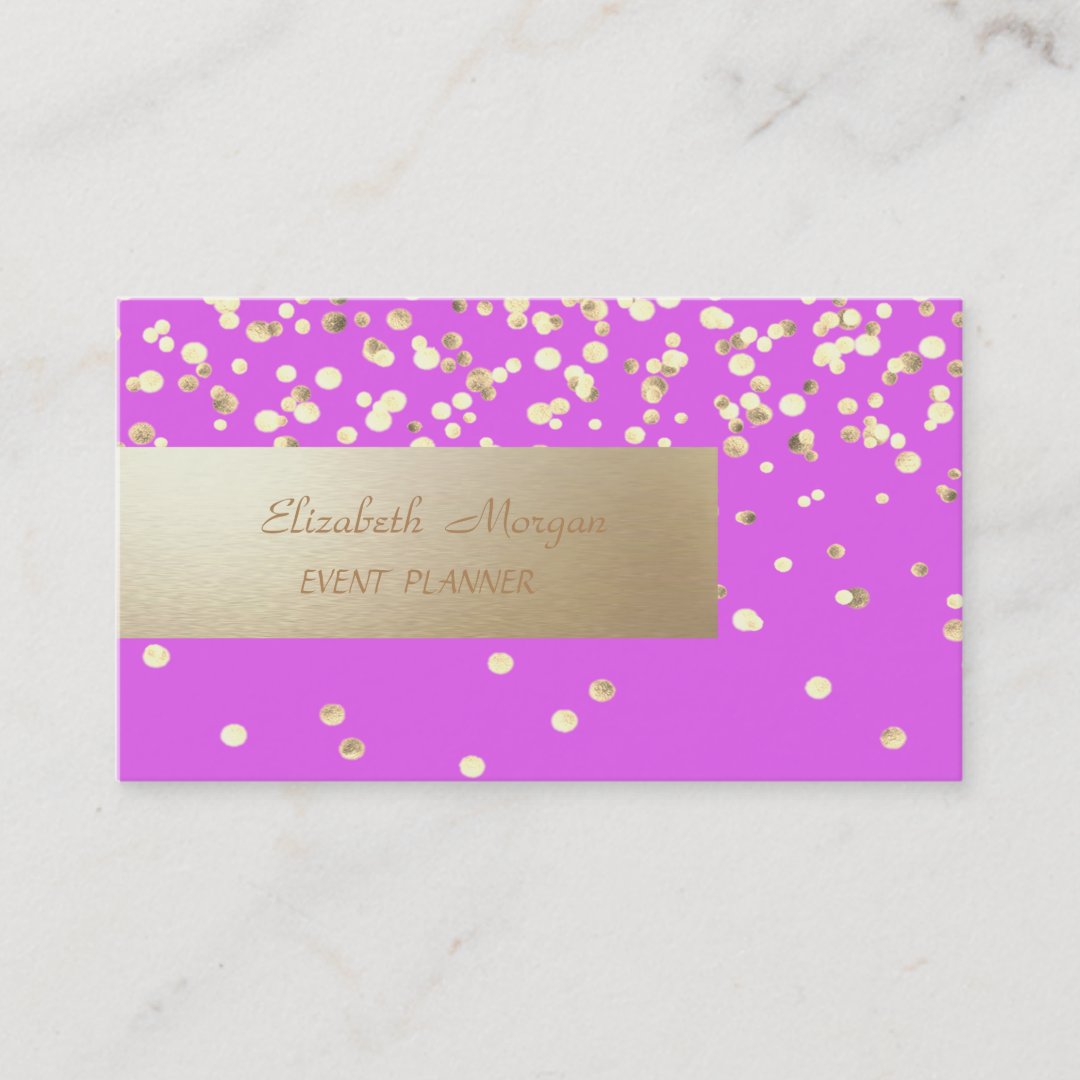 Elegant Professional, Modern,Confetti Business Card Zazzle