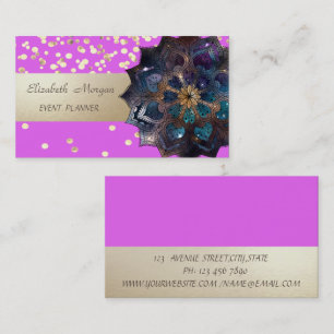 Elegant Professional, Modern,Confetti, Mandala Business Card