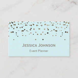 Elegant Professional Modern Glitter Light Cyan Business Card