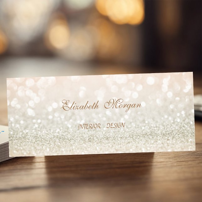 Elegant Professional Modern Glittery Bokeh Mini Business Card (Creator Uploaded)