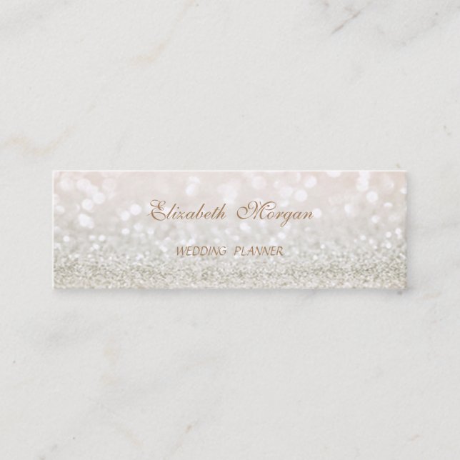 Elegant Professional Modern Glittery Mini Business Card (Front)