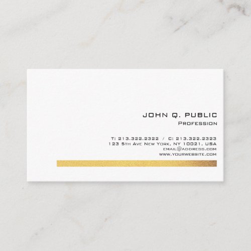 Elegant Professional Modern Gold Look Striped Business Card