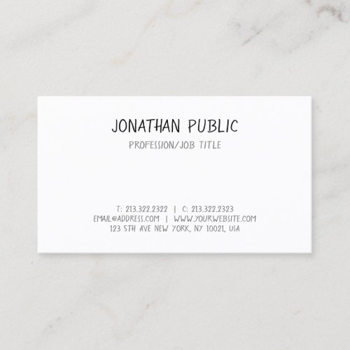 Elegant Professional Modern Hand Script Simple Business Card